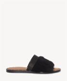 1. State 1. State Women's Carrisma Flat Sandals Black Size 6 Leather/rabbit Fur From Sole Society