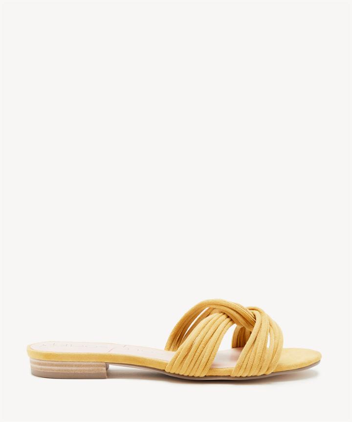 Sole Society Sole Society Dahlia Knotted Flats Sandals Spicy Mustard Size 6 Suede