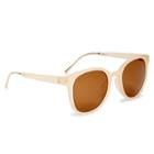 Sole Society Sole Society Alameda Classic Oversize Sunglasses W/ Metal Leg Detail - Nude
