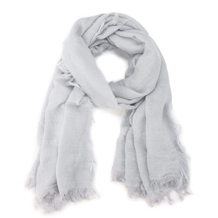 Sole Society Sole Society Lightweight Raw Edge Fringe Scarf - Light Grey