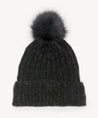 Sole Society Women's Chenille Beanie Hat With Faux Pom Black One Size Acrylic From Sole Society