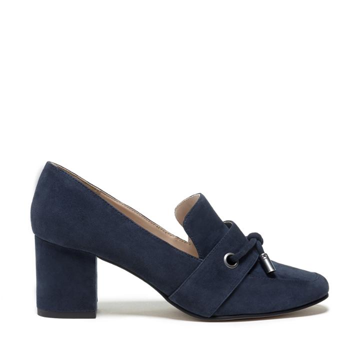 Sole Society Sole Society Matador Block Heel Loafer - Navy