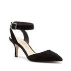 Sole Society Sole Society Olyvia Halo Ankle Strap Pump - Black Suede-6.5