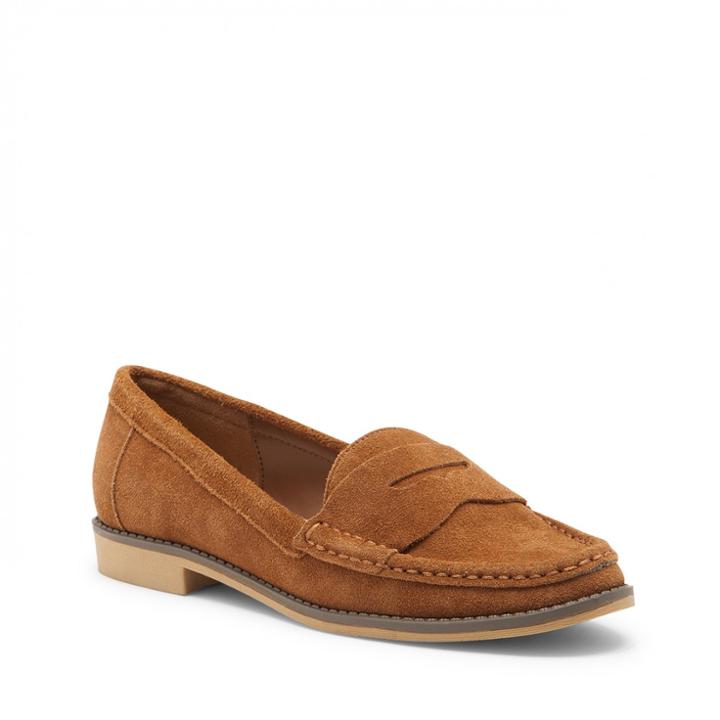 Sole Society Sole Society Maia Suede Loafer - Chestnut