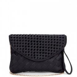 Solesociety Sole Society Chloe Mixed Woven Clutch - Black-one Size