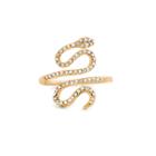 Sole Society Sole Society Dainty Crystal Snake Ring - Gold-8