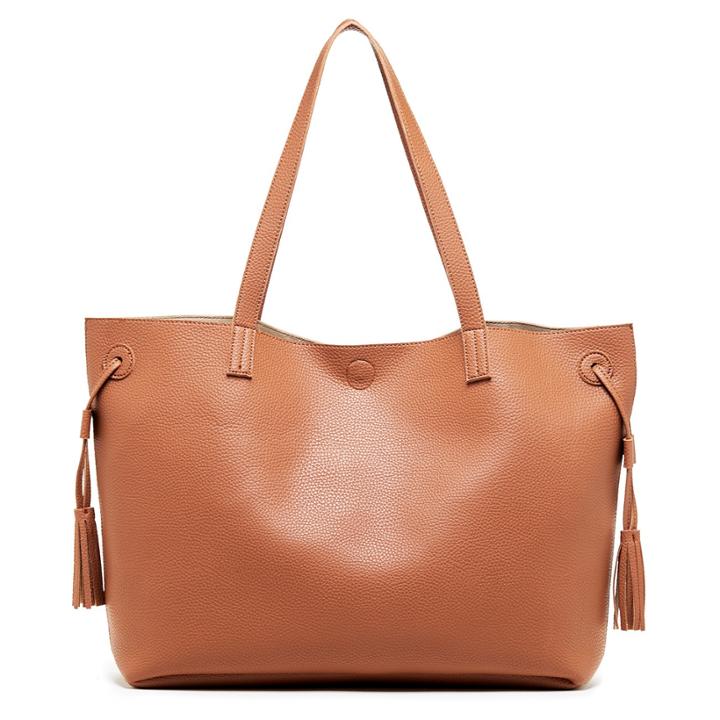 Sole Society Sole Society Lex Large Tote With Tassels - Cognac