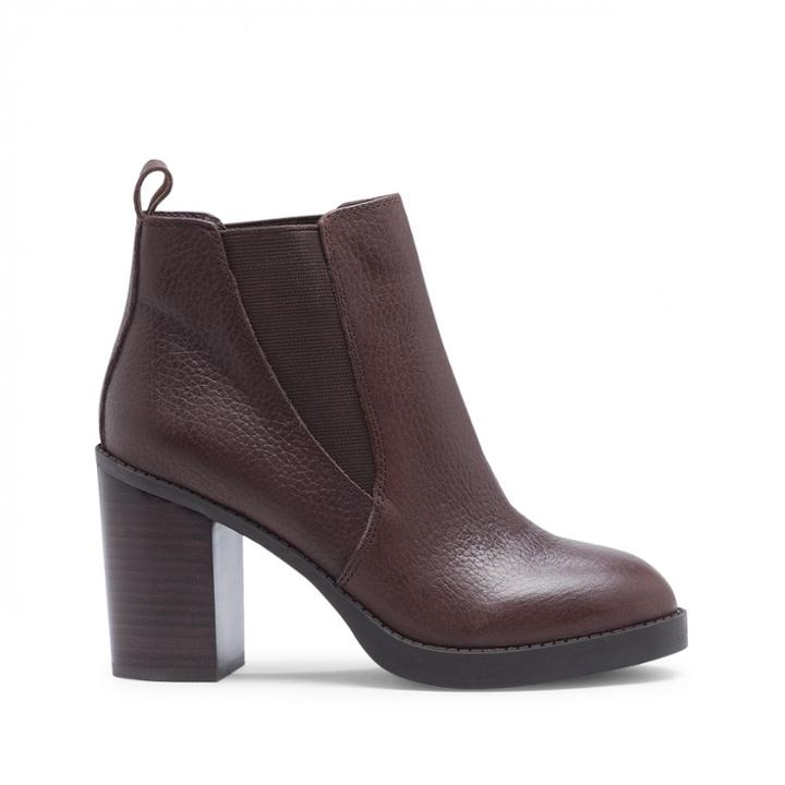 Sole Society Sole Society Foxx Elastic Gore Platform Bootie - Dark Brown-9.5