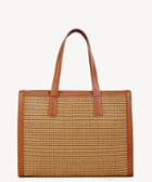 Sole Society Sole Society Nikole Tote Vegan Woven Camel Leather Straw