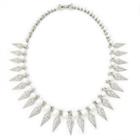 Sole Society Sole Society Spiked Pearl Statement Necklace - Silver-one Size