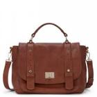 Sole Society Sole Society Presley Vegan Leather Messenger - Brown-one Size