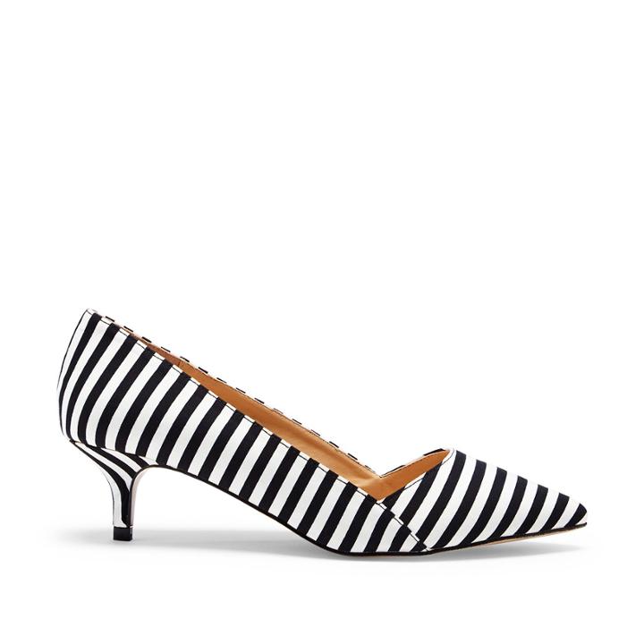Sole Society Sole Society Desi Kitten Heel Pump - Black White Classic Stripe