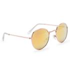 Sole Society Sole Society Reece Mirrored Metal Sunglasses - Rose Gold