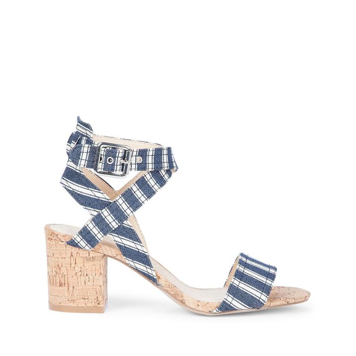 Sole Society Sole Society Zahara Mid Heeled Sandal - Denim Stripe