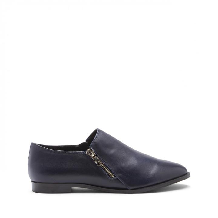 Sole Society Sole Society Birch Double Zipper Loafer - Navy-7