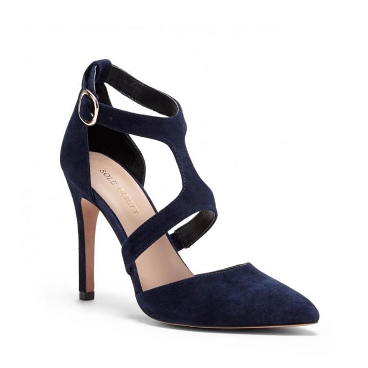 Sole Society Sole Society Stefani Modified T-strap Heel - New Navy-12