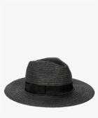Sole Society Women's Wide Brim Fedora Hat With Band Black One Size Paper Polyester From Sole Society