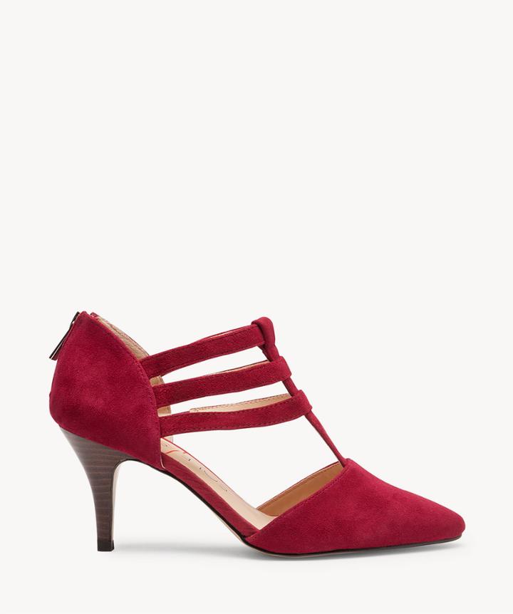 Sole Society Sole Society Mallory T Strap Heels Dark Red Size 5 Leather