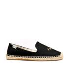 Soludos Soludos Wink Embroidered Smoking Slipper Embroidered Espadrille - Black Gold