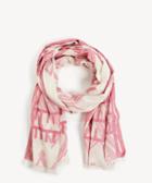 Sole Society Sole Society Jacquard Printed Scarf Cream Multi One Size Cotton