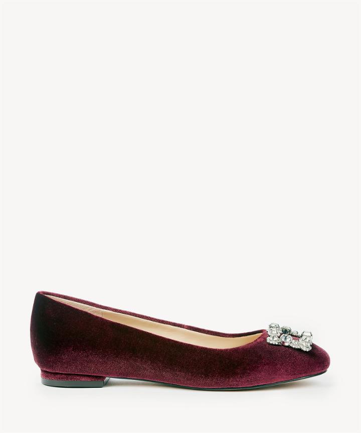 Sole Society Sole Society Pamella Embellished Flats Merlot Size 7 Haircalf
