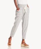 Vince Camuto Vince Camuto Slim Leg Pull On Drawstring Stripe Pants - Rich Black-xs