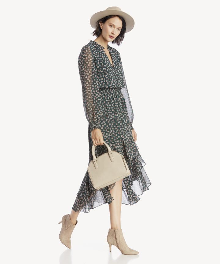 1. State 1. State Women's Long Sleeve Capital Plaid Tie Waist Shirt Dress In Color: Pine Size Xs From Sole Society