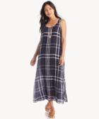 Vince Camuto Vince Camuto Linen Beach Plaid Maxi Dress Dark Navy Size Extra Small From Sole Society
