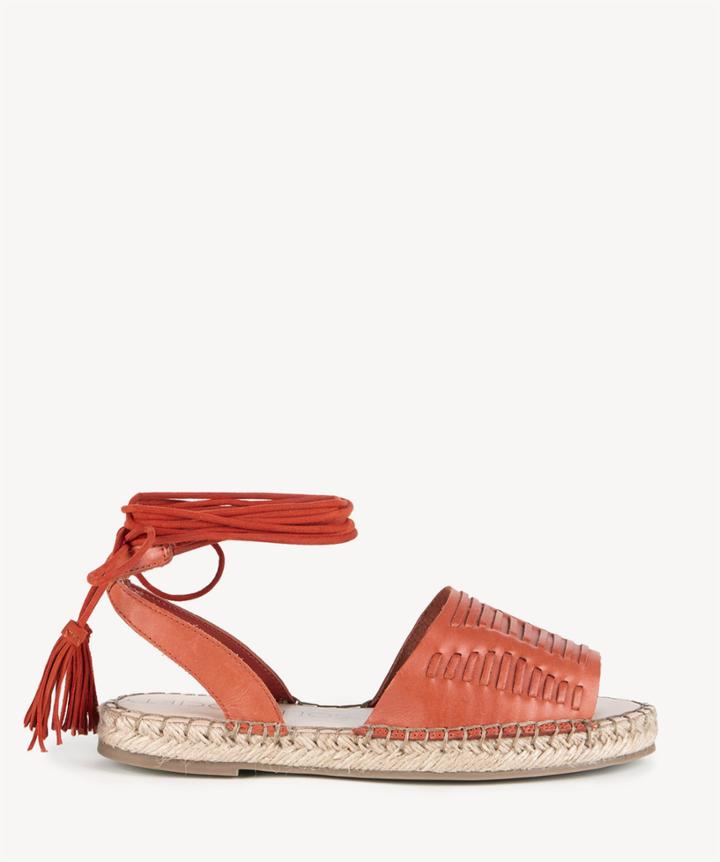 Sole Society Sole Society Clover Lace Up Espadrille Paprika Size 5 Leather