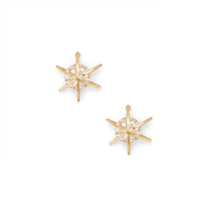 Sole Society Sole Society Geo Metal Crystal Studs - Gold-one Size