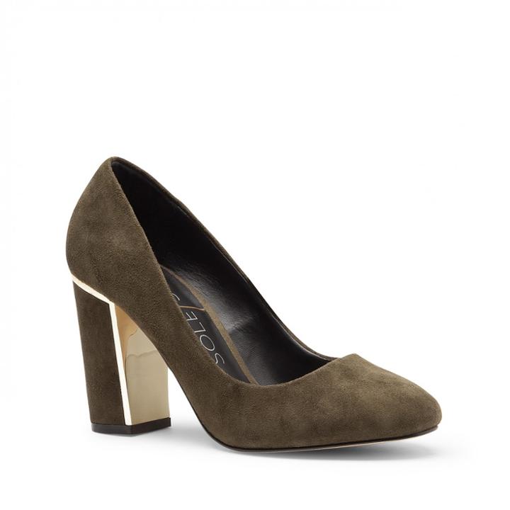 Sole Society Sole Society Calder Block Heel Pump - Olive-5