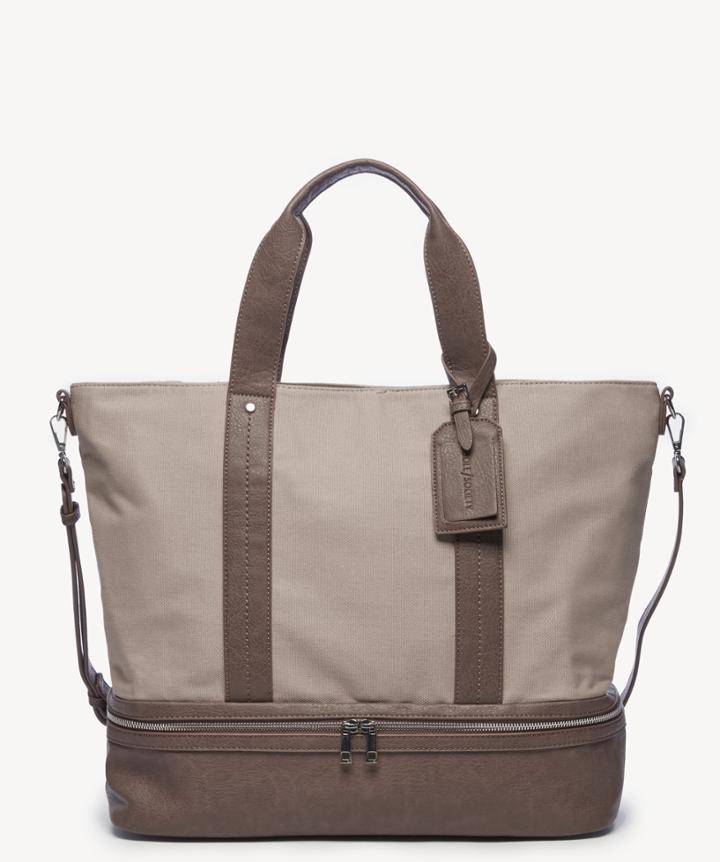 Sole Society Sole Society Dipia Tote Canvas Overnight Mauve Vegan Leather Cotton
