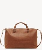 Sole Society Women's Grant Weekender Vegan In Color: Cognac Bag Vegan Leather From Sole Society