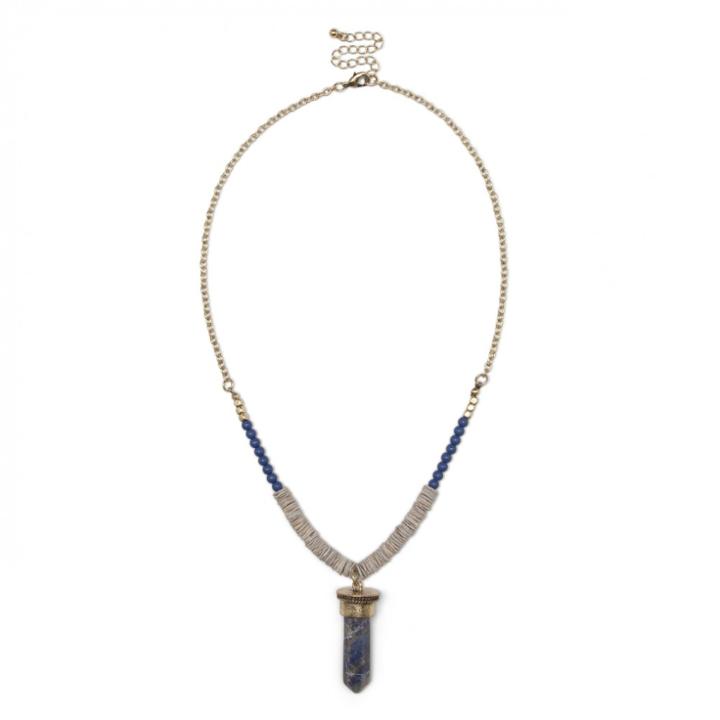 Sole Society Sole Society Bead And Stone Pendant - Blue