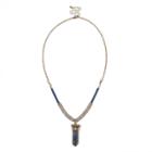 Sole Society Sole Society Bead And Stone Pendant - Blue