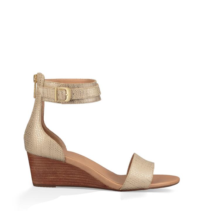 Ugg Ugg &reg; Char Metallic Stacked Wedge Sandal - Bronze-6