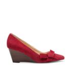 Sole Society Sole Society Theirien Suede Stacked Wedge - Dark Red
