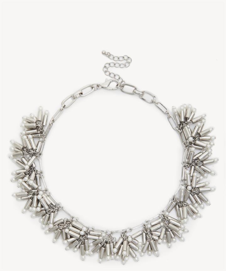 Sole Society Sole Society Pearl Cluster Statement Necklace Silver One Size Os