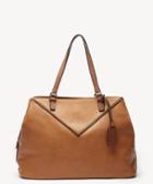 Sole Society Women's Ginny Tote Fabric Brown Combo Vegan Leather From Sole Society