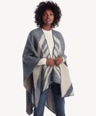 Sole Society Sole Society Colorblock Ruana Navy Combo One Size Os Acrylic