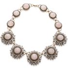 Sole Society Sole Society Pearl And Stone Deco Statement Necklace - Antique Gold