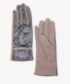 Sole Society Women's Faux Snake Skin Gloves With Ribbon Beige One Size Polyester From Sole Society
