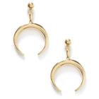 Sole Society Sole Society Plated Petite Crescent Earrings - Gold