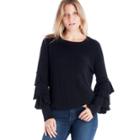 1. State 1. State Tiered Ruffle Sleeve Sweater - Rich Black