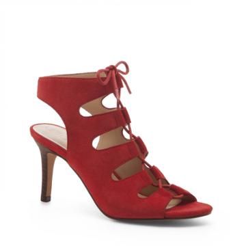 Sole Society Sole Society Rosalie Lace-up Mid Heel - Red-7.5