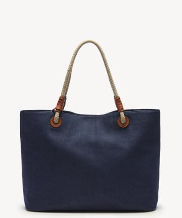Sole Society Sole Society Hazie Tote Vegan Oversize Denim Leather