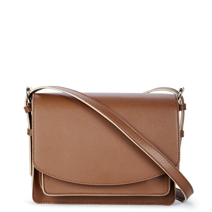 Sole Society Sole Society Michelle Vegan Flapover Crossbody - New Cognac