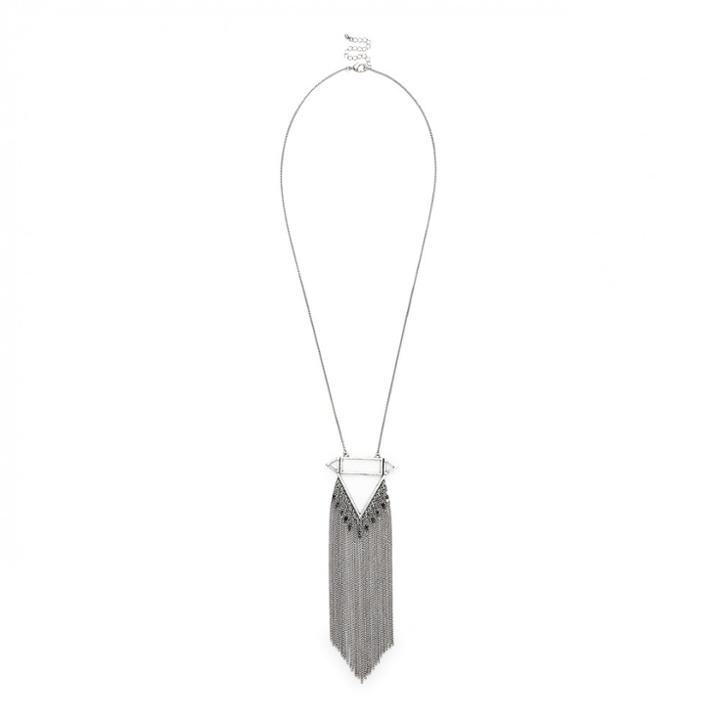 Sole Society Sole Society Tribal Fringe Necklace - Silver-one Size