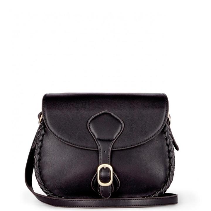 Sole Society Sole Society Duncan Braided Saddle Bag - Black-one Size