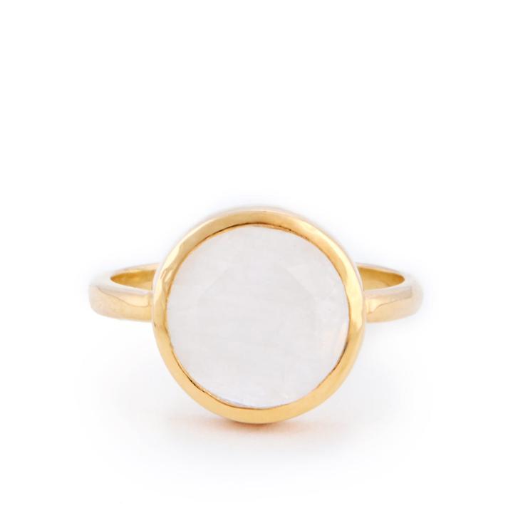 Karen London Karen London 24k Gold Plated Stone Ring - Moonstone